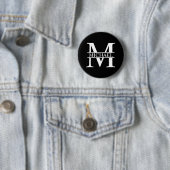 Gepersonaliseerd monogram en naam ronde button 5,7 cm (In situ)