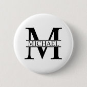 Gepersonaliseerd monogram en naam ronde button 5,7 cm (Voorkant)