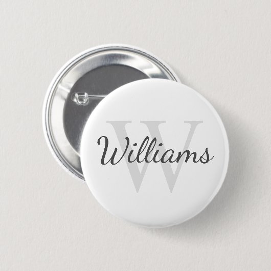 Gepersonaliseerd monogram en naam ronde button 5,7 cm (Voorkant /achterkant)