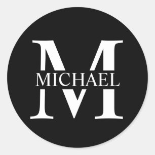 Gepersonaliseerd monogram en naam ronde sticker