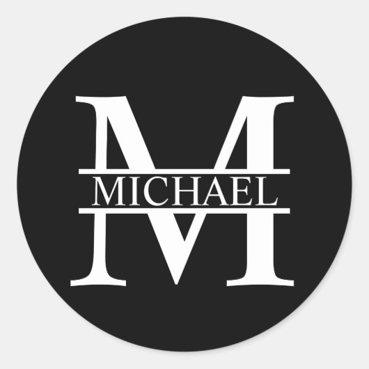 Gepersonaliseerd monogram en naam ronde sticker (Voorkant)