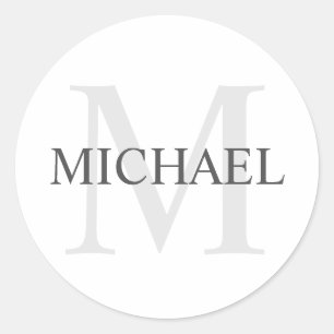 Gepersonaliseerd monogram en naam ronde sticker