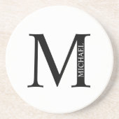 Gepersonaliseerd monogram en naam Sandstone-Onderz Zandsteen Onderzetter (Voorkant)