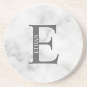 Gepersonaliseerd monogram en naam Sandstone-Onderz Zandsteen Onderzetter (Voorkant)