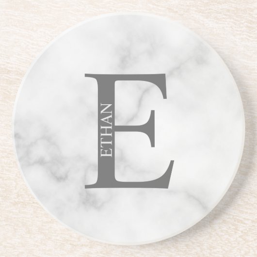 Gepersonaliseerd monogram en naam Sandstone-Onderz Zandsteen Onderzetter (Voorkant)