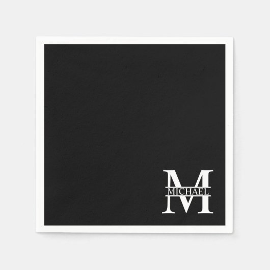 Gepersonaliseerd monogram en naam servet (Voorkant)