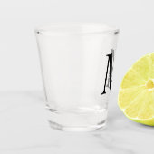 Gepersonaliseerd monogram en naam shot glas (Links)