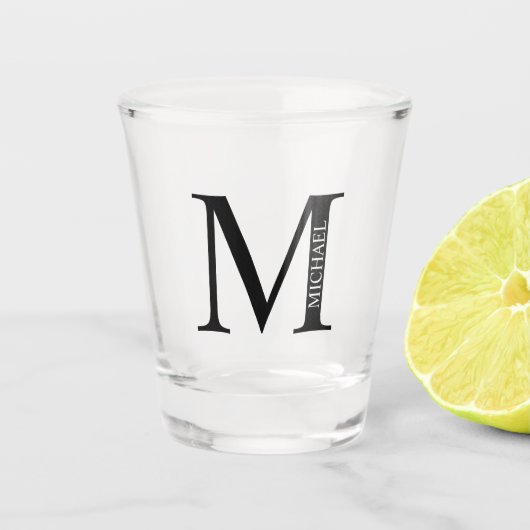 Gepersonaliseerd monogram en naam shot glas (Voorkant)