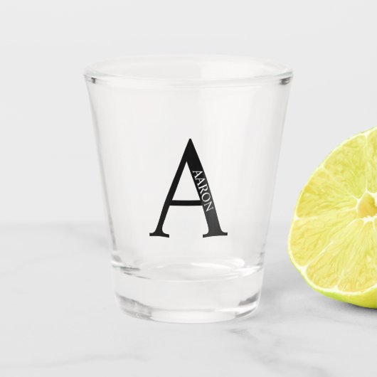 Gepersonaliseerd monogram en naam shot glas (Voorkant)