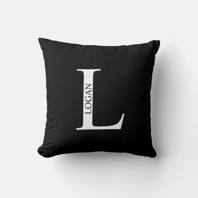 Gepersonaliseerd monogram en naam Sierkussen (Voorkant)