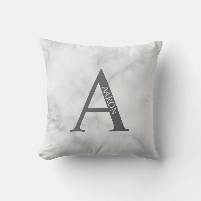 Gepersonaliseerd monogram en naam Sierkussen (Voorkant)