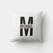 Gepersonaliseerd monogram en naam Sierkussen (Voorkant)