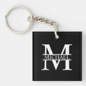 Gepersonaliseerd monogram en naam sleutelhanger (voorkant)