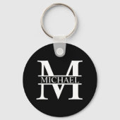 Gepersonaliseerd monogram en naam sleutelhanger (Voorkant)