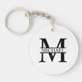 Gepersonaliseerd monogram en naam sleutelhanger (Voorkant)