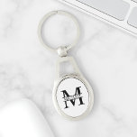 Gepersonaliseerd monogram en naam sleutelhanger<br><div class="desc">Gepersonaliseerde Monogram- en naamcadeaus met gepersonaliseerde monogram en naam in klassieke stijl van het serif lettertype. Perfect als vaderdag cadeautjes voor vader,  cadeaus voor grootvader,  echtgenoot,  groom,  beste man,  groomsmen en nog veel meer.</div>