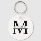 Gepersonaliseerd monogram en naam sleutelhanger (Voorkant)