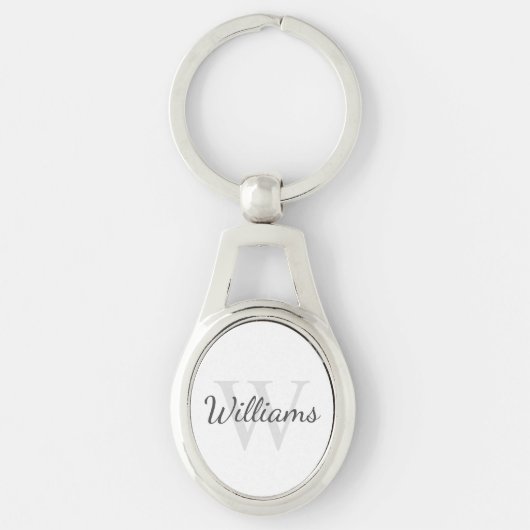 Gepersonaliseerd monogram en naam sleutelhanger (Voorkant)