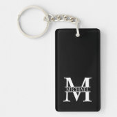 Gepersonaliseerd monogram en naam sleutelhanger (Voorkant)