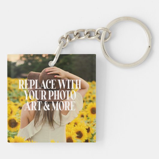 Gepersonaliseerd monogram en naam sleutelhanger (Achterkant)