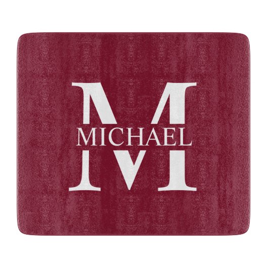 Gepersonaliseerd monogram en naam snijplank (Voorkant)