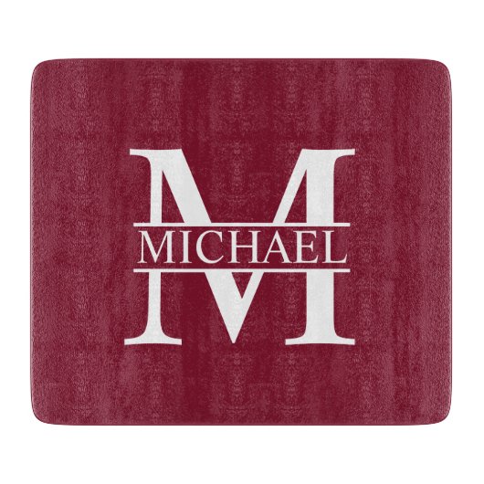 Gepersonaliseerd monogram en naam snijplank (Voorkant)