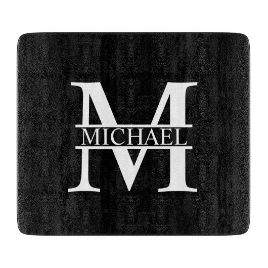 Gepersonaliseerd monogram en naam snijplank (Voorkant)