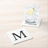 Gepersonaliseerd monogram en naam Square Paper Coa Kartonnen Onderzetters (Insitu)