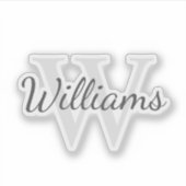 Gepersonaliseerd monogram en naam sticker (Voorkant)