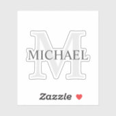Gepersonaliseerd monogram en naam sticker (Vel)