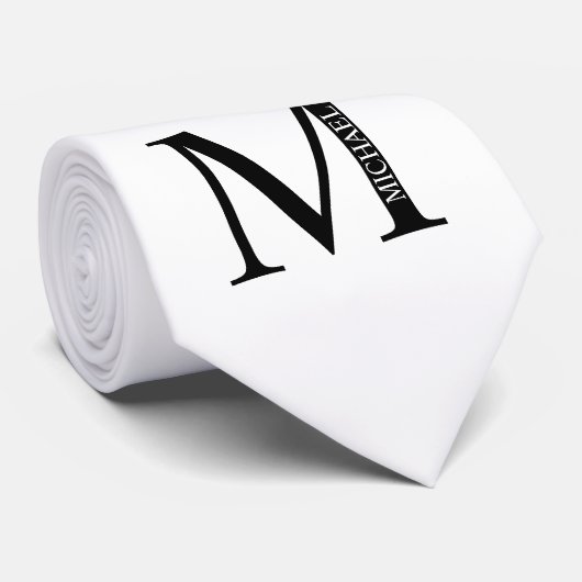 Gepersonaliseerd monogram en naam Stropdas (Opgerold)