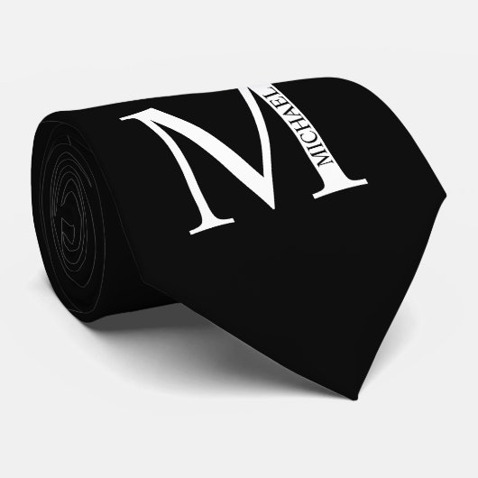 Gepersonaliseerd monogram en naam Stropdas (Opgerold)