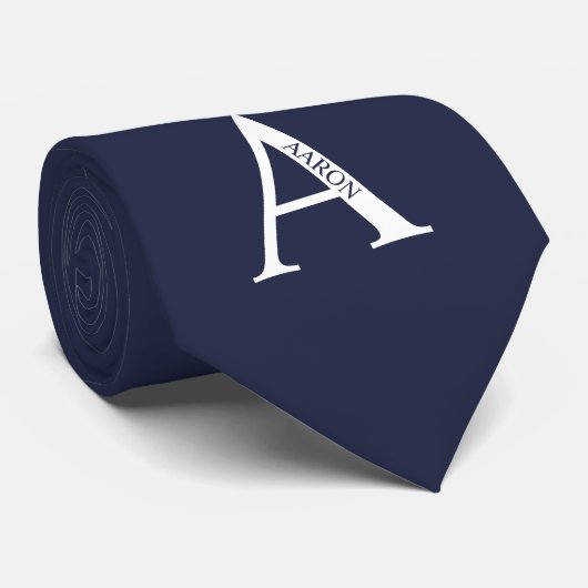 Gepersonaliseerd monogram en naam Stropdas (Opgerold)