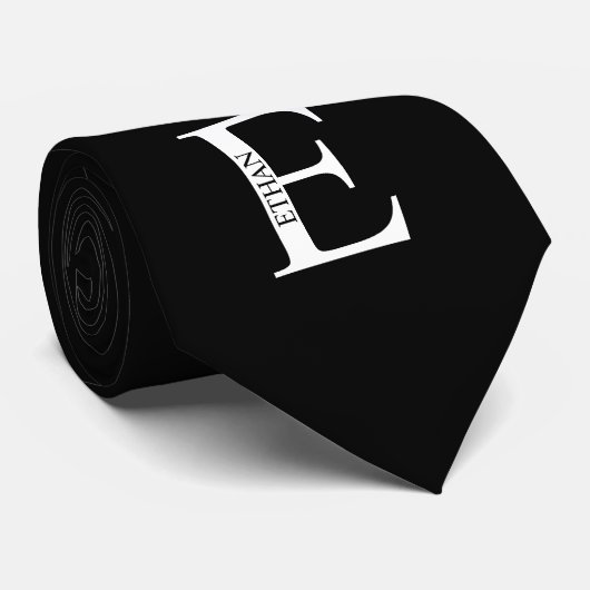 Gepersonaliseerd monogram en naam Stropdas (Opgerold)