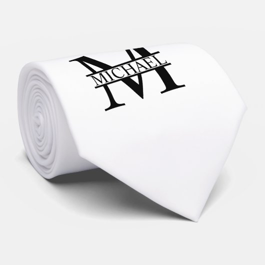 Gepersonaliseerd monogram en naam stropdas (Opgerold)