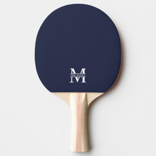 Gepersonaliseerd monogram en naam tafeltennisbatje (Voorkant)