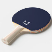 Gepersonaliseerd monogram en naam tafeltennisbatje (Voorkant Gekanteld)