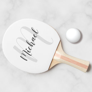 Gepersonaliseerd monogram en naam tafeltennisbatje