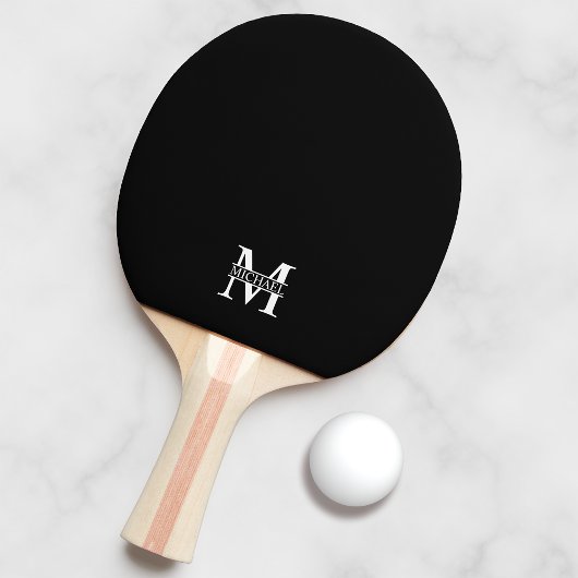 Gepersonaliseerd monogram en naam tafeltennisbatje