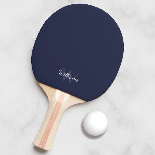 Gepersonaliseerd monogram en naam tafeltennisbatje