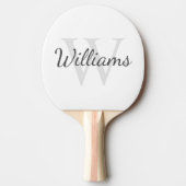 Gepersonaliseerd monogram en naam tafeltennisbatje (Voorkant)