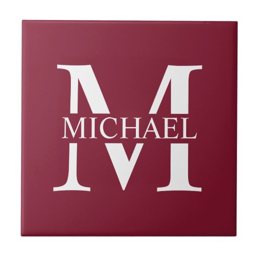 Gepersonaliseerd monogram en naam tegeltje (Voorkant)