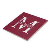 Gepersonaliseerd monogram en naam tegeltje (Zijkant)