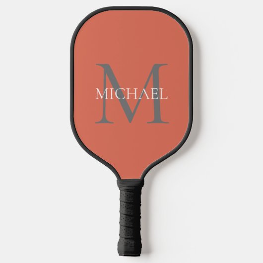 Gepersonaliseerd Monogram en naam Terracotta Pickleball Paddle (Achterkant)