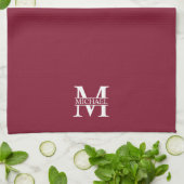 Gepersonaliseerd monogram en naam theedoek (Gevouwen)