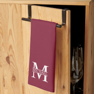 Gepersonaliseerd monogram en naam theedoek