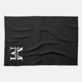 Gepersonaliseerd monogram en naam theedoek (Horizontaal)