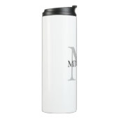 Gepersonaliseerd monogram en naam thermosbeker (Gedraaid links)