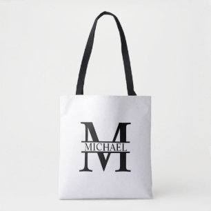Gepersonaliseerd monogram en naam tote bag