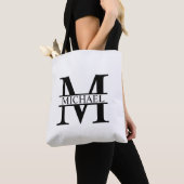 Gepersonaliseerd monogram en naam tote bag (Dichtbij)